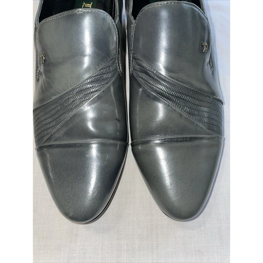 D’italo By Globe Men’s Dress Loafers Size 9.5 M Gray Leather Formal Business